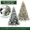 Casafield Realistic Snow-Flocked Pine with White and Multicolor LED Lights, 9 Light Sequence Artificial Holiday Christmas Tree with Sturdy Metal Stand